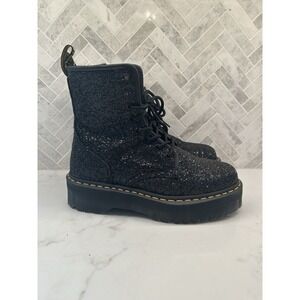 Dr. Martens Glittery Black Combat Boots